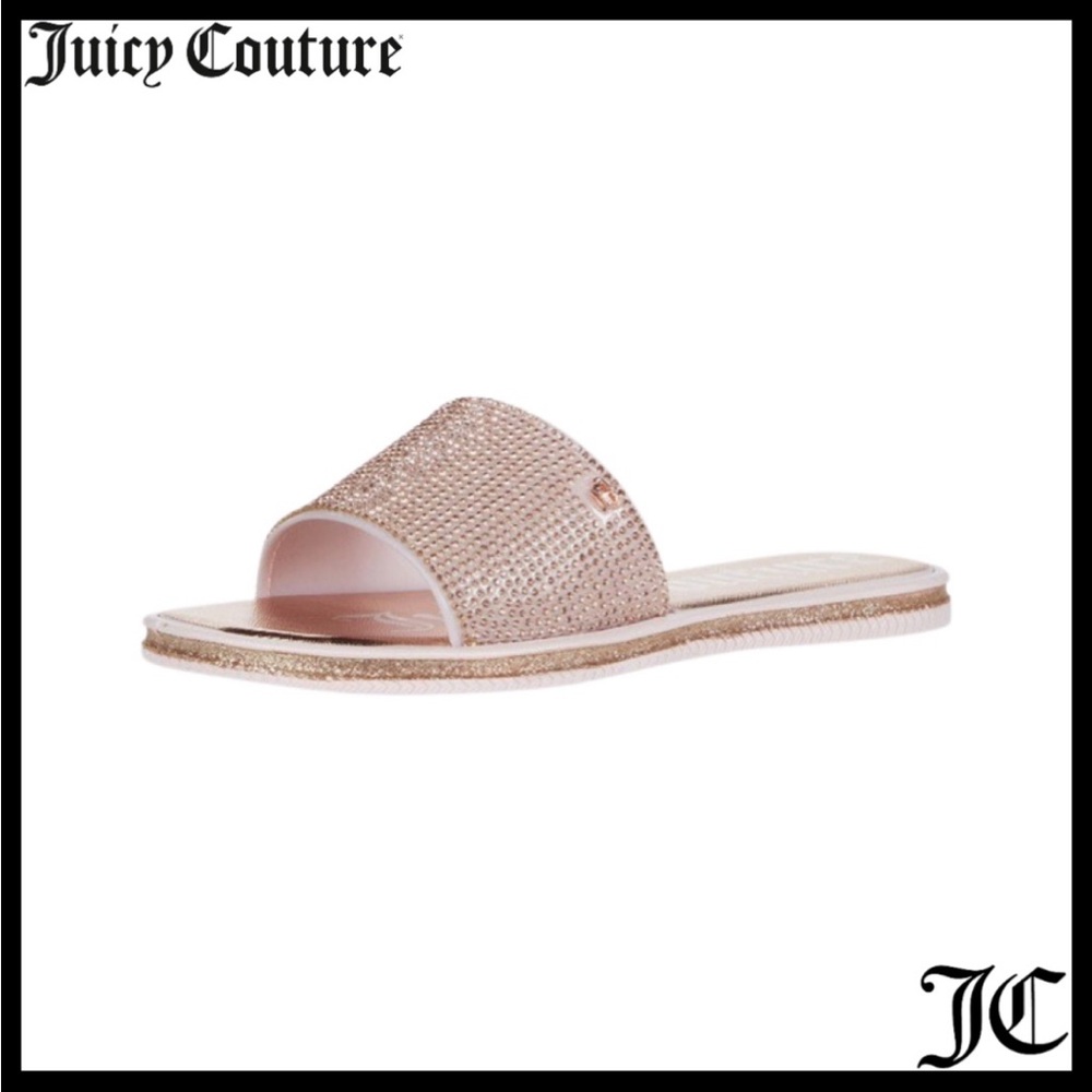 Juicy Couture Glittering Pink Slide Sandals